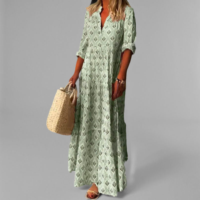 Virella – Maxi Dress With Sleeves Green