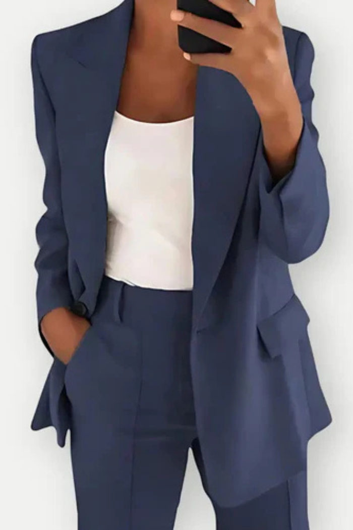 Suit Pant Set Tailored Fit for Women | Virella Blue