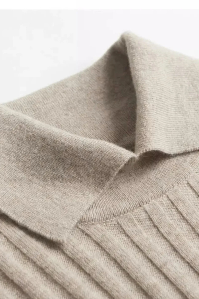 Long Sleeve Knit Polo Casual Fit for Women | Vivienne
