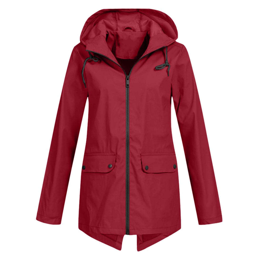 Wavern | Waterproof Windbreaker Jacket with Hood Red