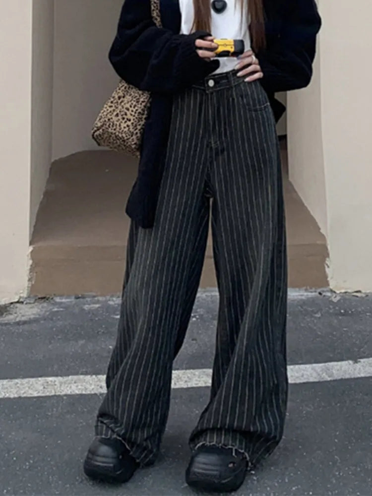 Black Wide Leg Baggy Jeans Pants | Zeina