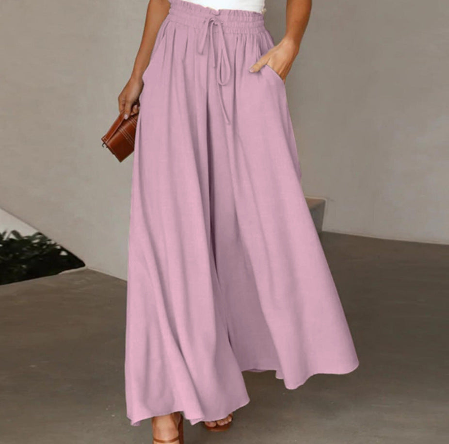 Wide Summer Trousers for Women | Heidara Light Purple