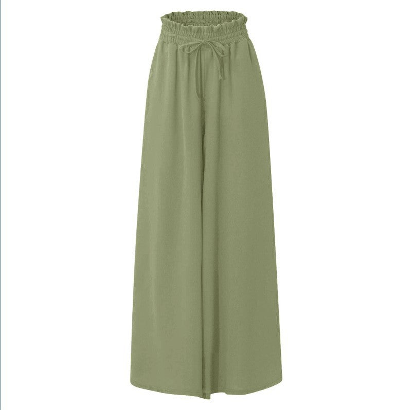 Wide Summer Trousers for Women | Heidara Linen Blue