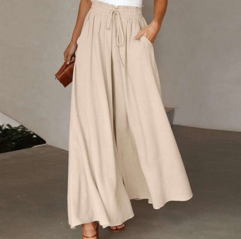 Wide Summer Trousers for Women | Heidara Apricot