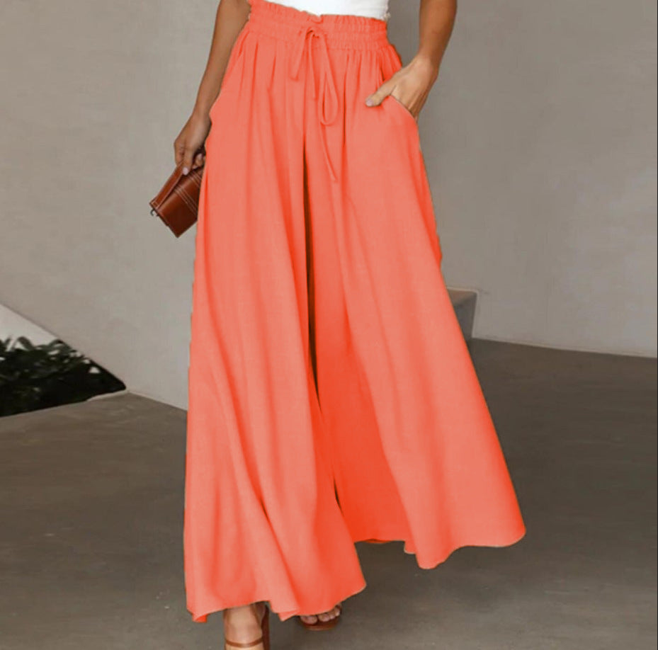 Wide Summer Trousers for Women | Heidara Orange
