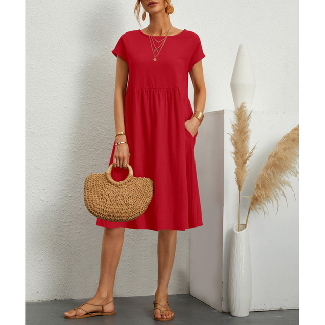 Women Sundress Midi Basic | Judy Red