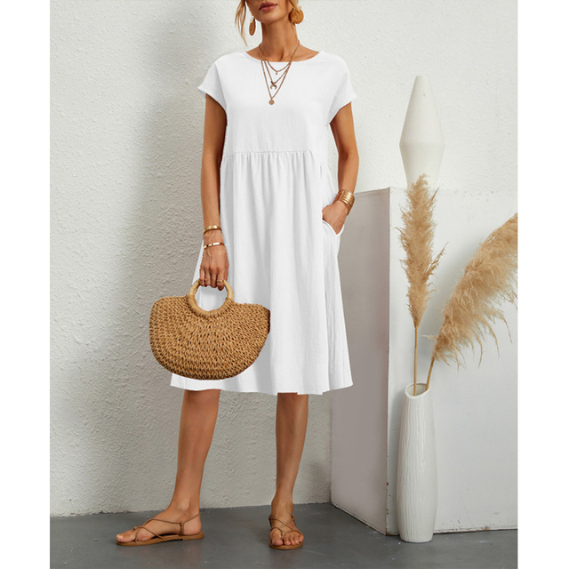 Women Sundress Midi Basic | Judy White