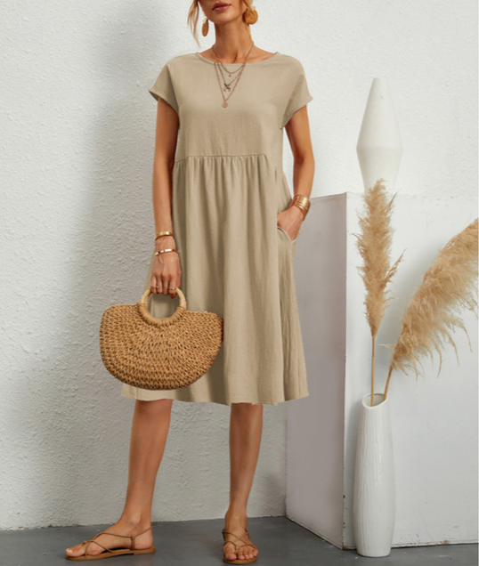 Women Sundress Midi Basic | Judy Khaki
