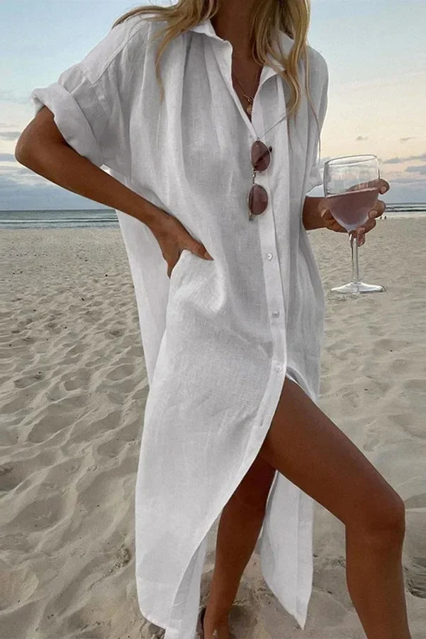 Women Timeless Spring Dress | Delilah White