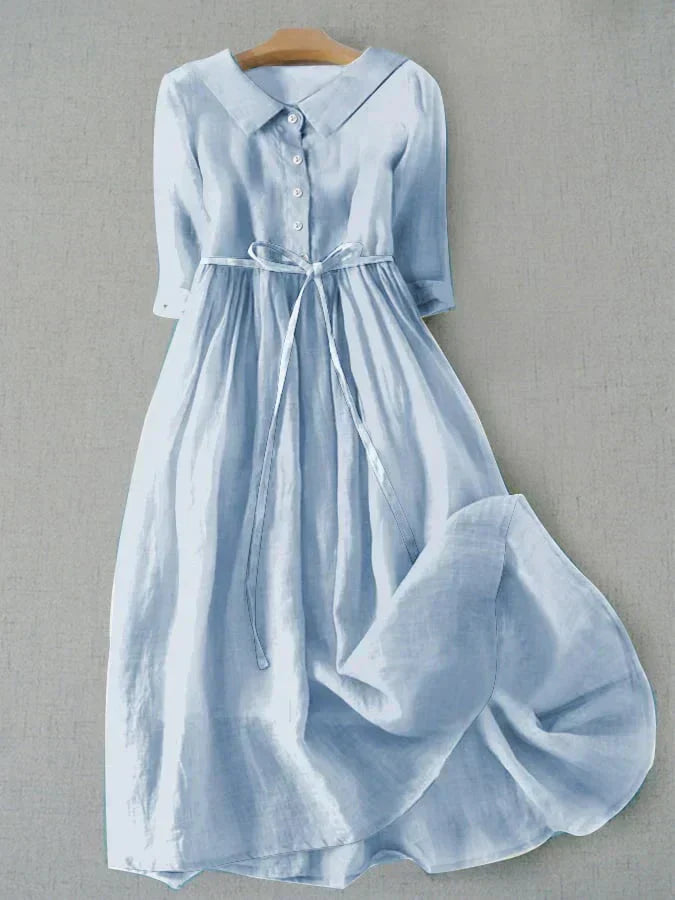 Women Vintage Midi Dress | Rita Light Blue