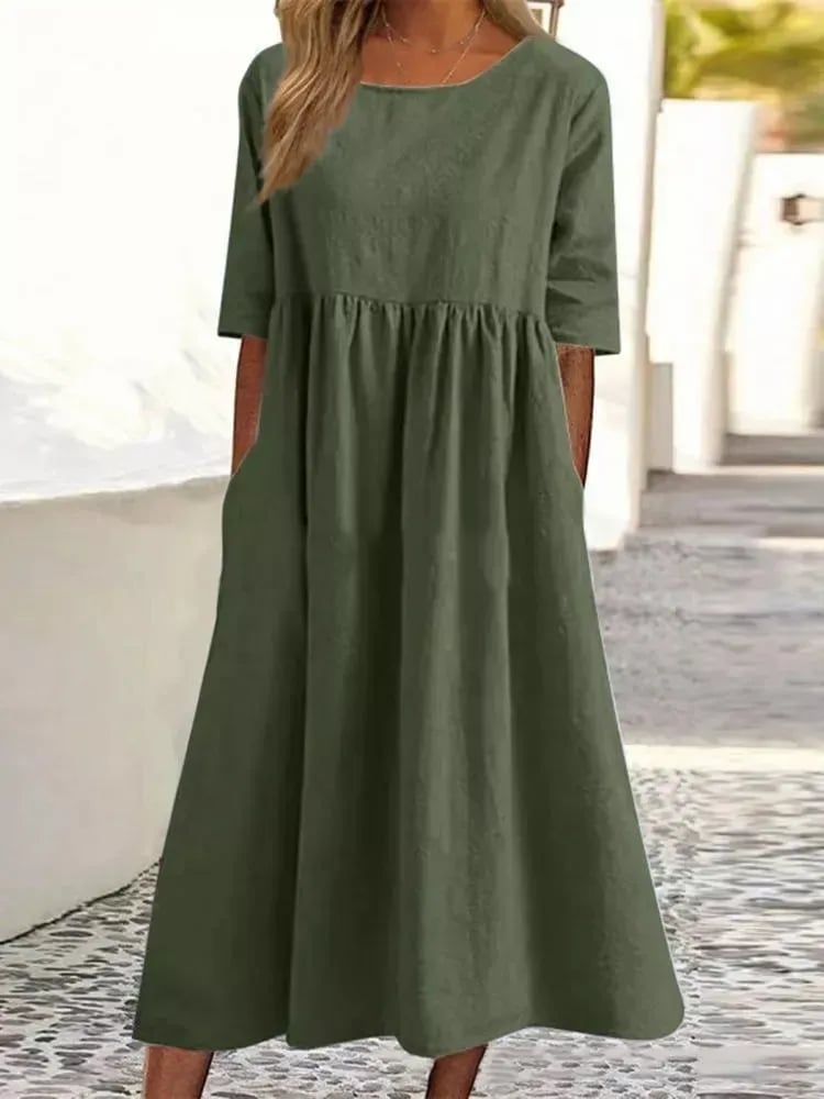 Women Breathable Summer Dress | Caitlin Army green