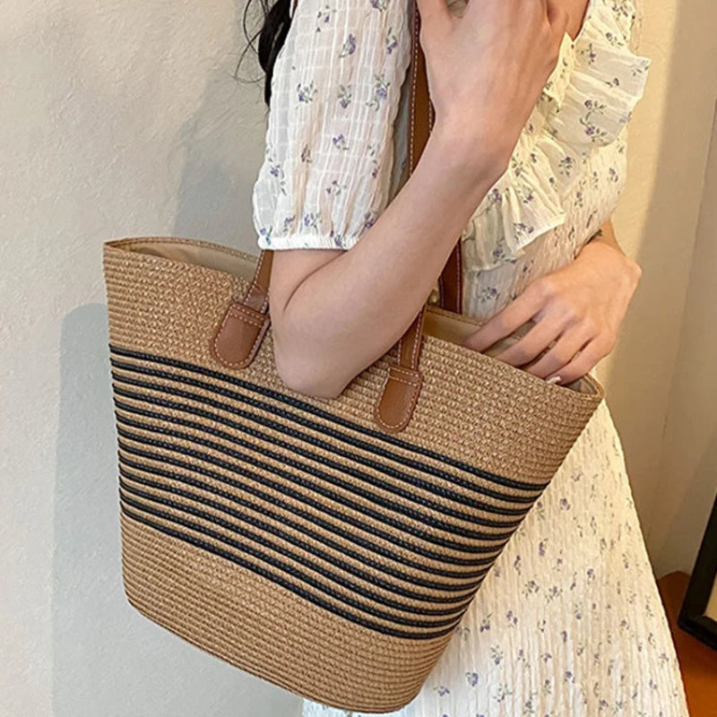 Woven Straw Beach Bag For Women | Lirena