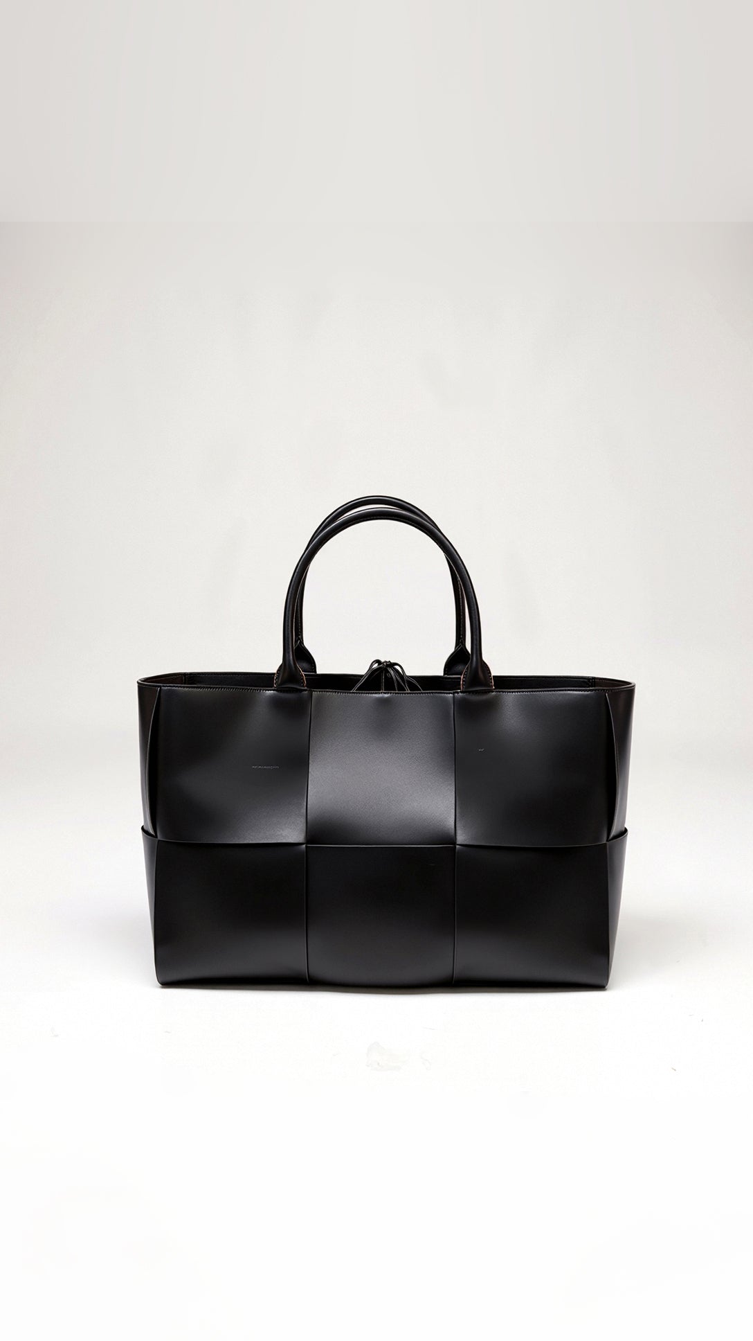 Woven Structured Top Handle Shopper Bag for Women | Arlette Black