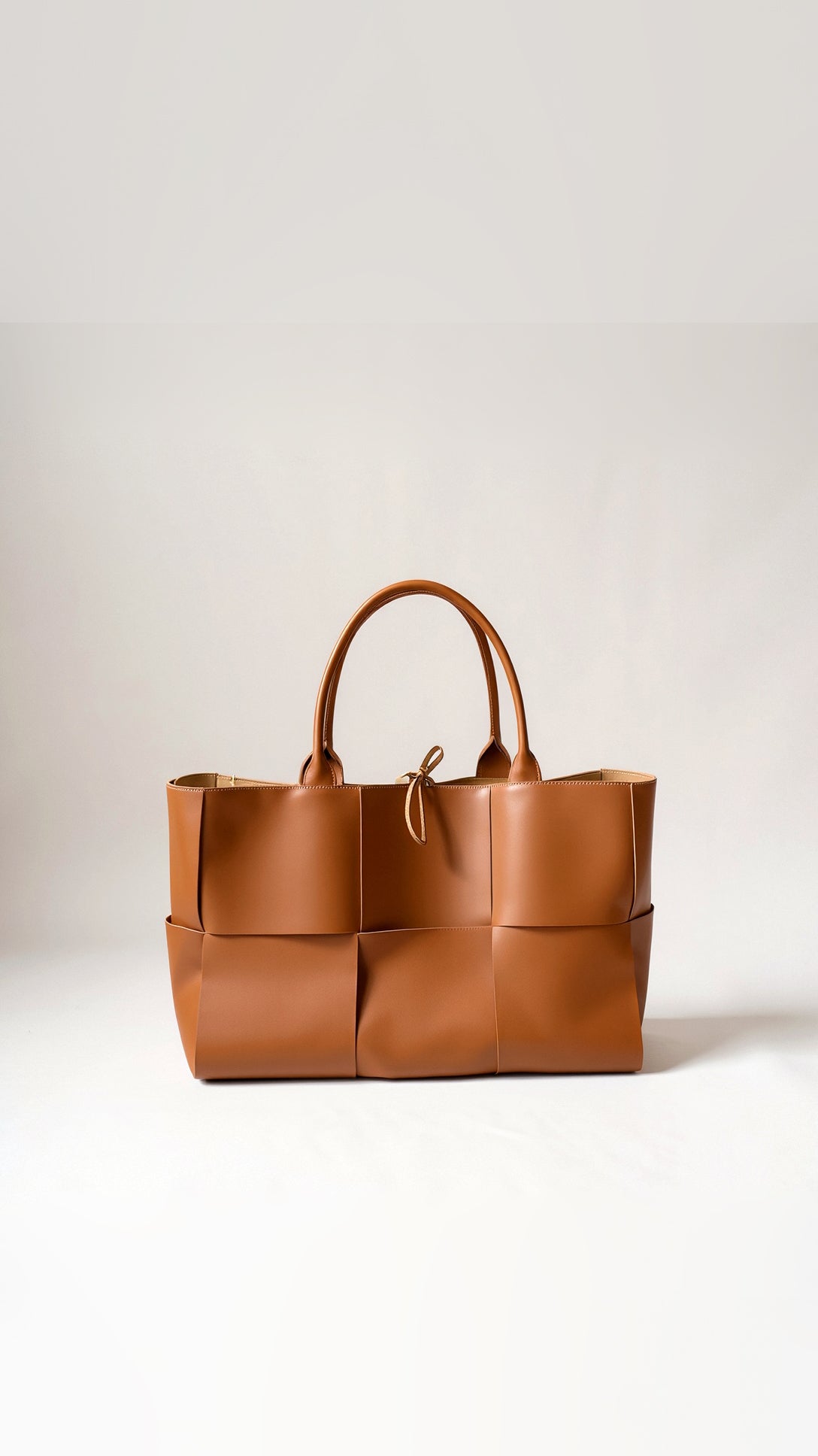 Woven Structured Top Handle Shopper Bag for Women | Arlette Brown