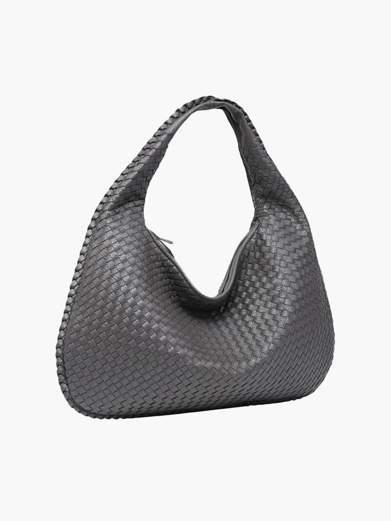 Woven | Large Slouchy Shoulder Bag Grey One Size