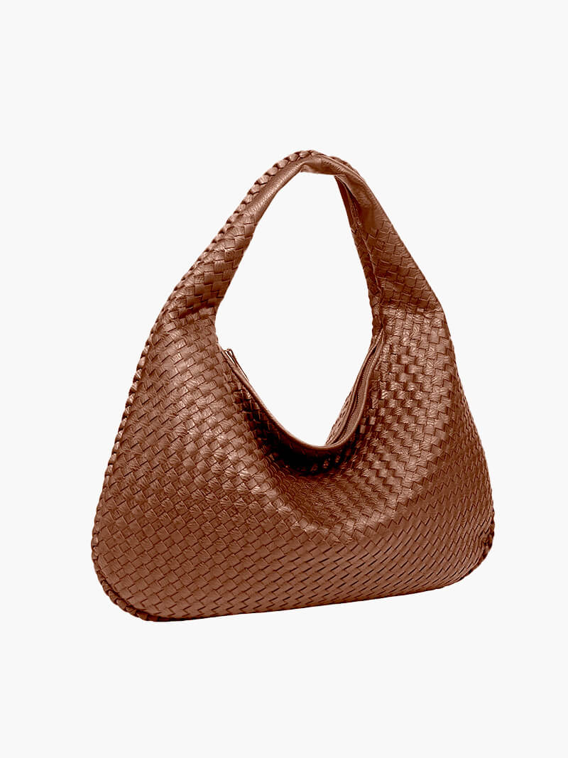 Woven | Large Slouchy Shoulder Bag Light Brown One Size