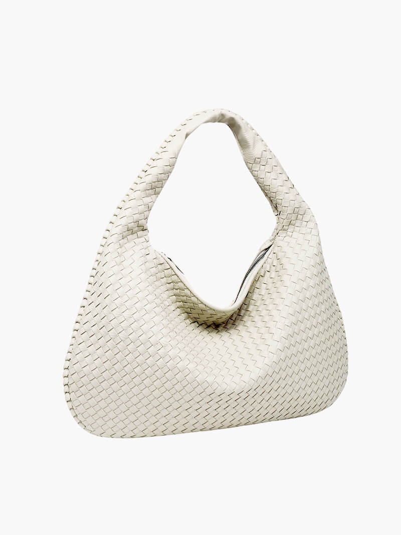 Woven | Large Slouchy Shoulder Bag White One Size