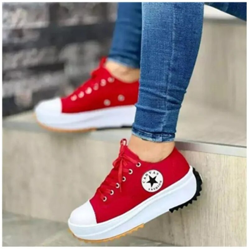 Zentri – Slip On Sneakers for Women Red