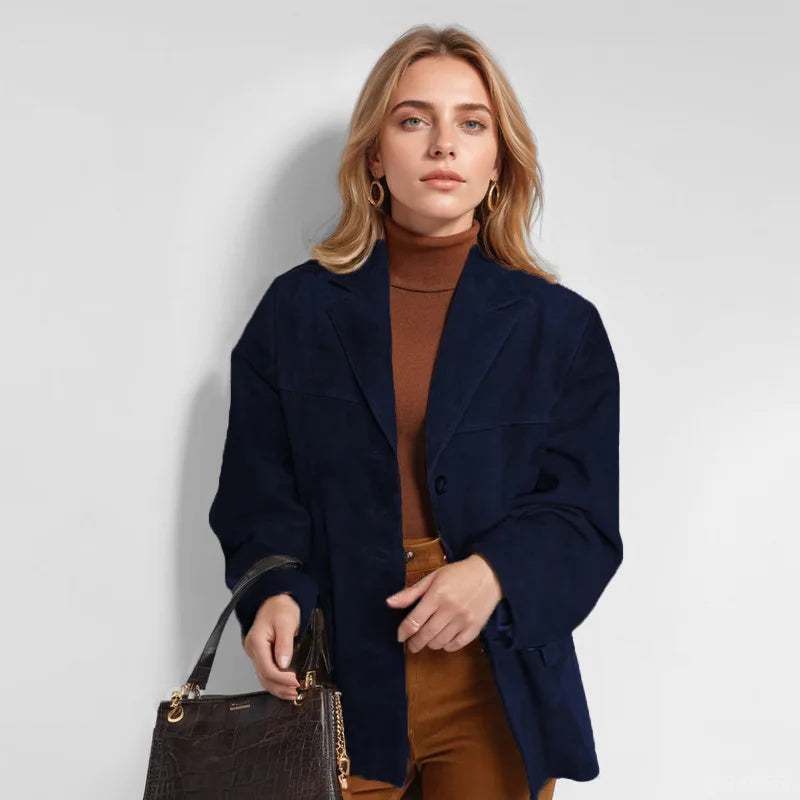 Classic Suede Blazer Relaxed Fit for Women | Zylar
