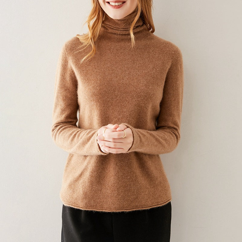 Cashmere Turtleneck Sweater Slim Fit for Women | Zylen Sand
