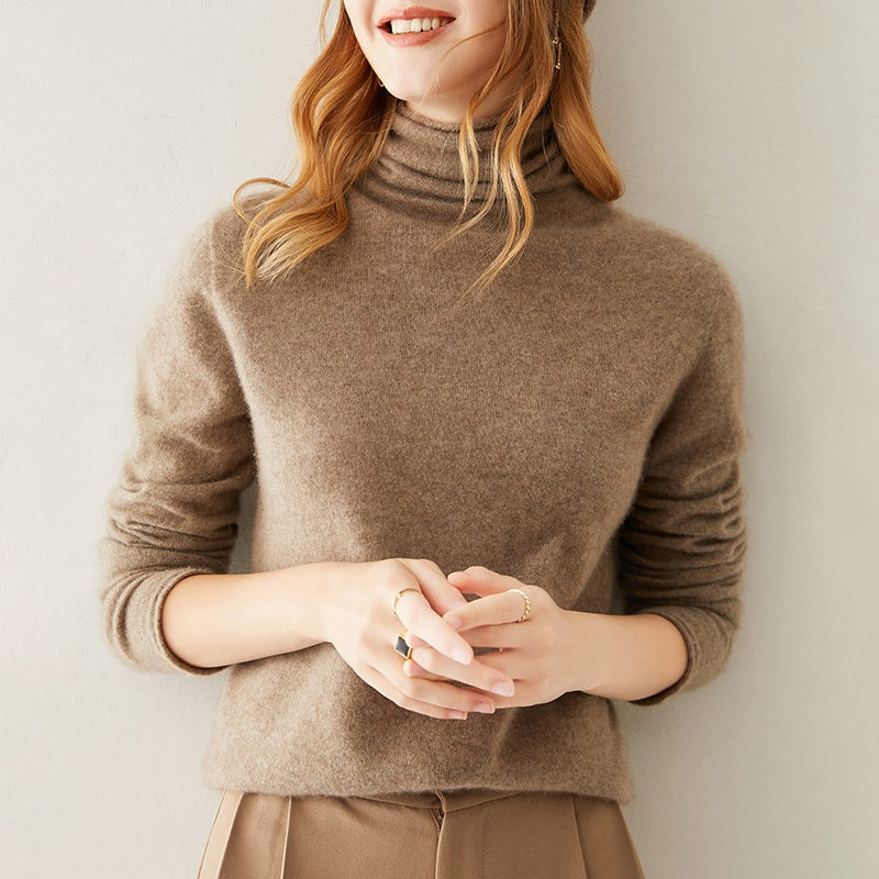 Cashmere Turtleneck Sweater Slim Fit for Women | Zylen Camel