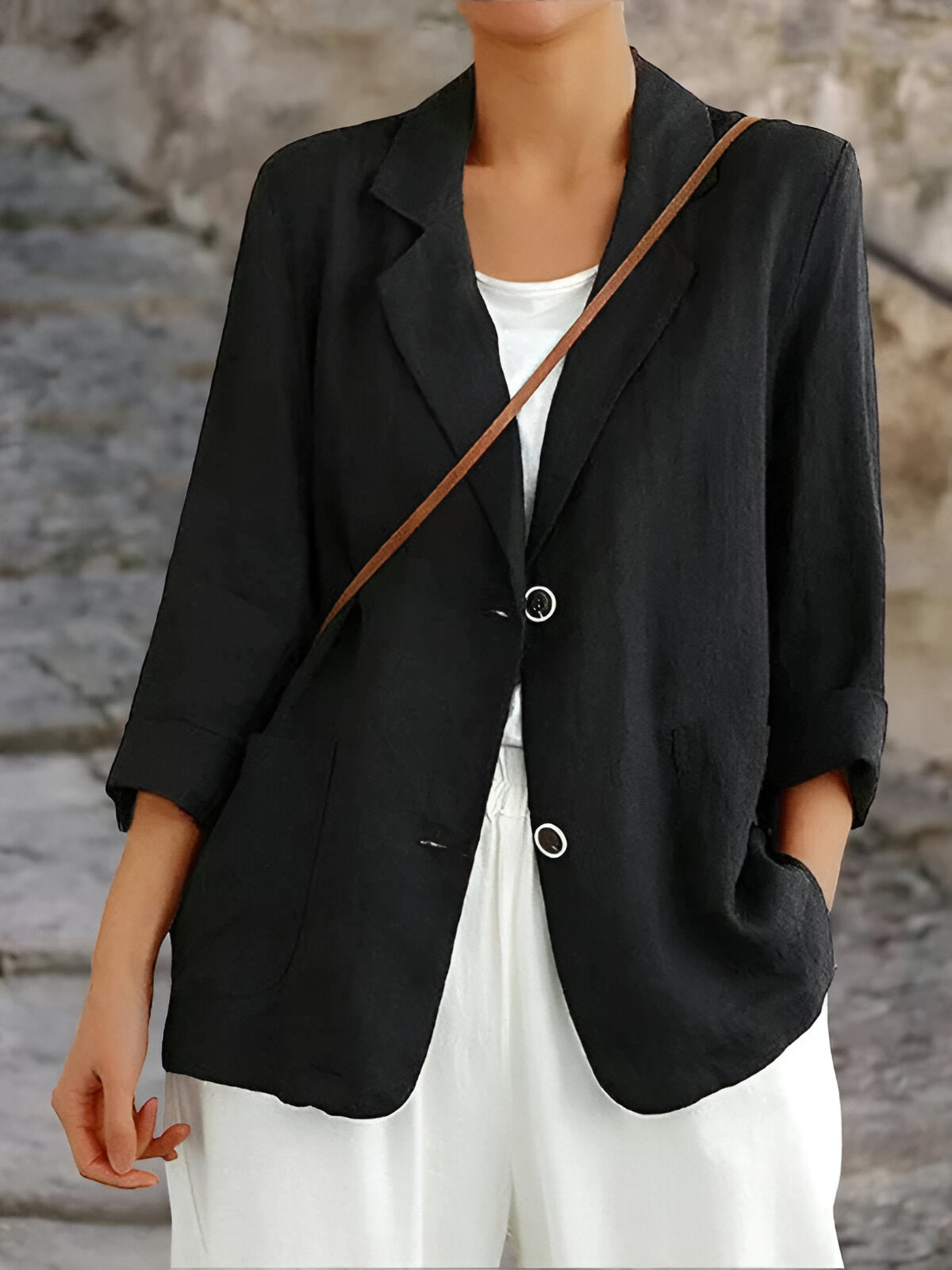 Zylen – Casual Linen Blazer Black