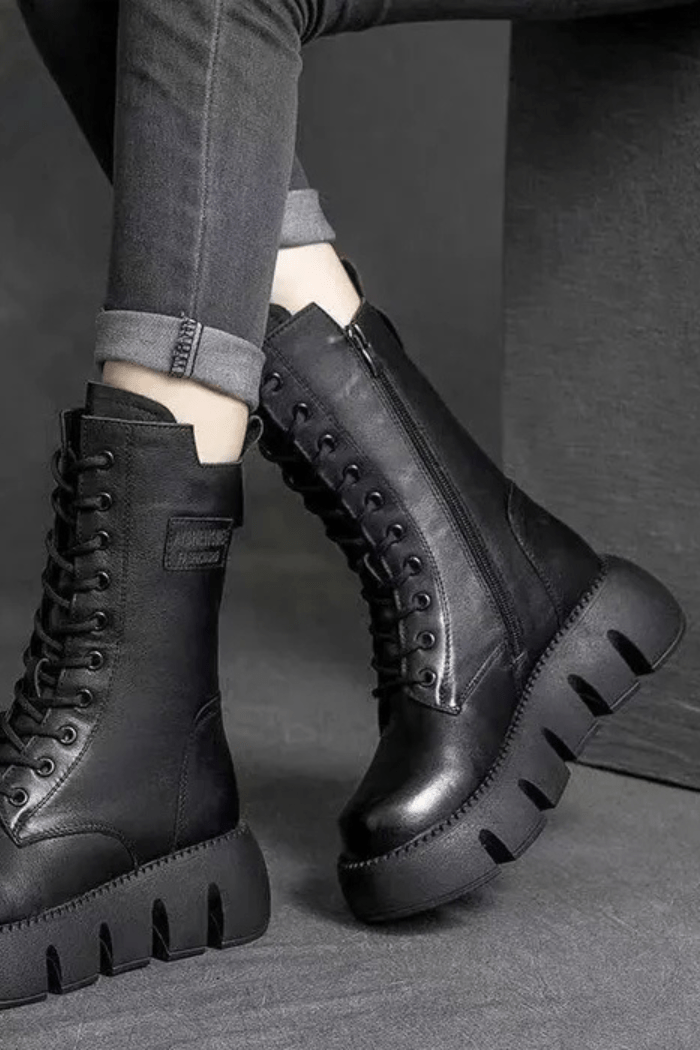 Arch Support Boots Mid-Calf Stylish Design for Women | Marisse Black