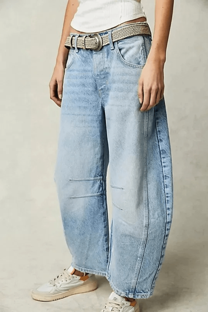 Barrel Jeans Mid Rise Wide Leg for Women | Zadie