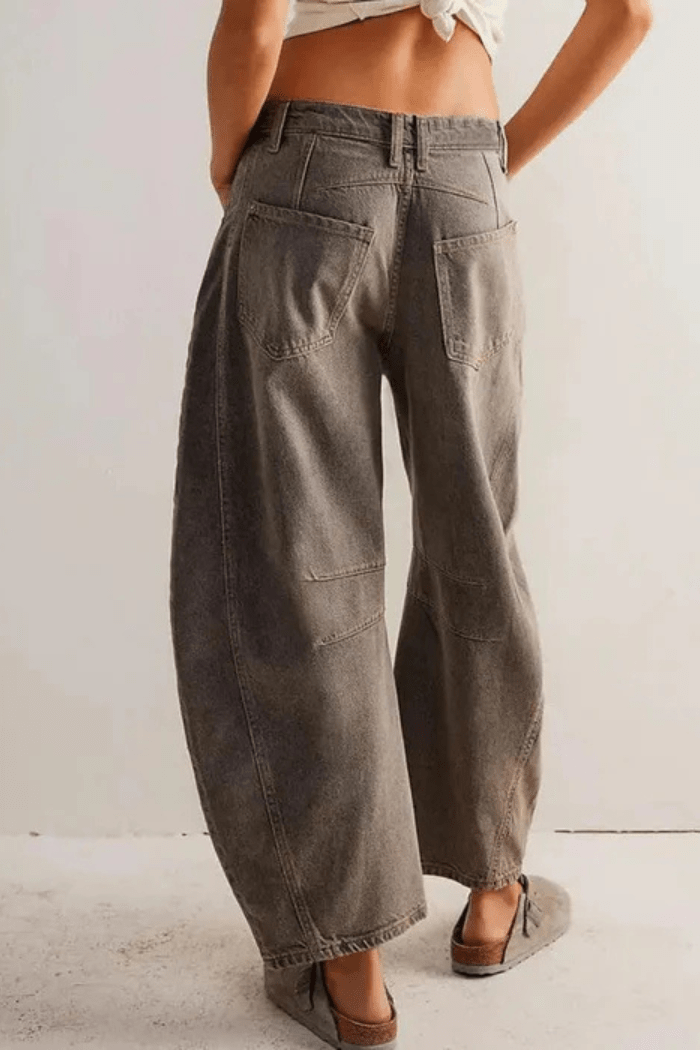 Barrel Jeans Mid Rise Wide Leg for Women | Zadie