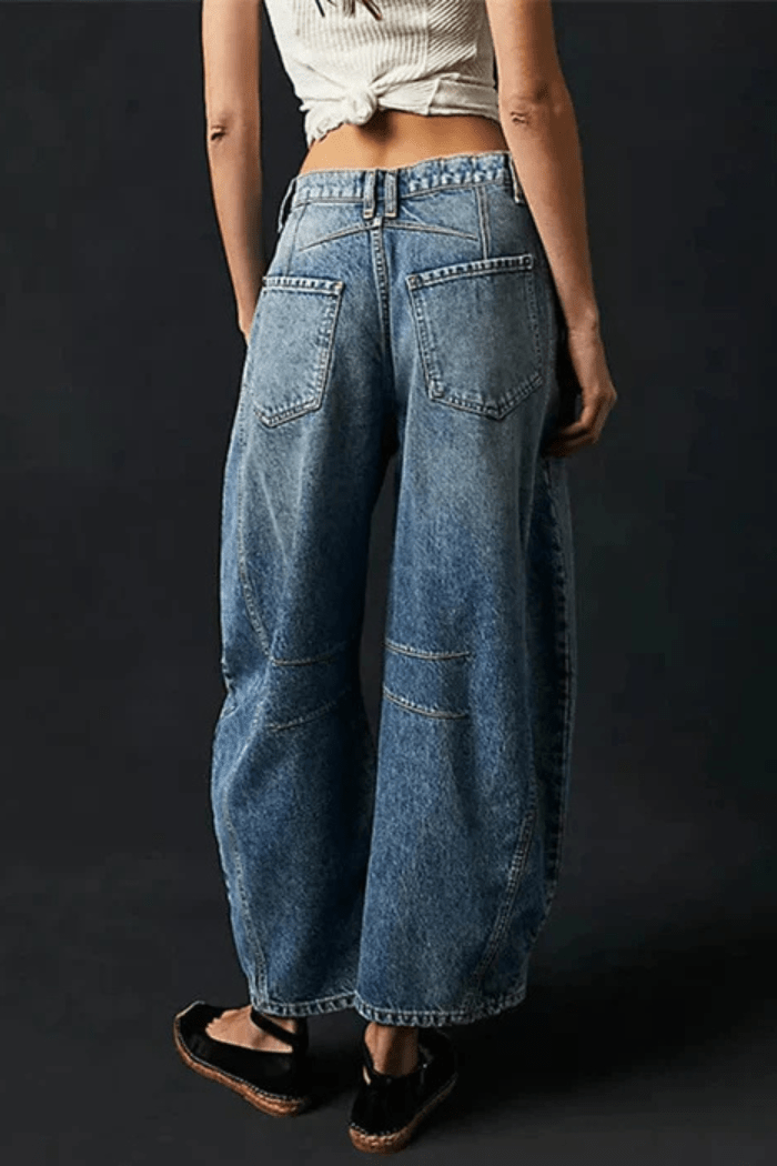 Barrel Jeans Mid Rise Wide Leg for Women | Zadie