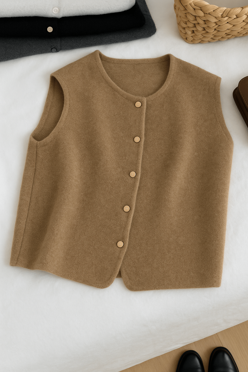 Button-Up Vest Sleeveless Layering Essential for Women | Eloise