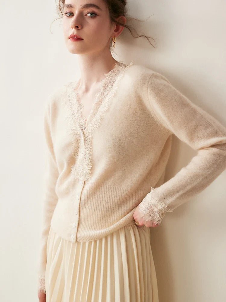 Cashmere Cardigan Elegant Fit for Women | Zylor Khaki