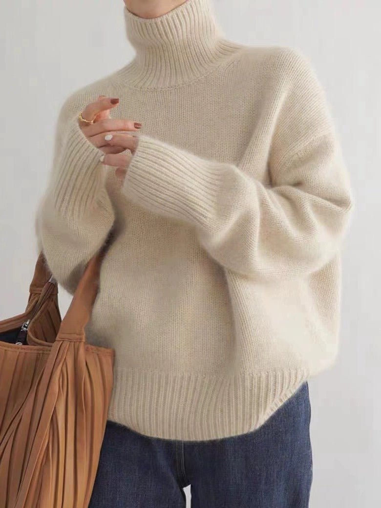 Cashmere Turtleneck Sweater Relaxed Fit for Women | Ella
