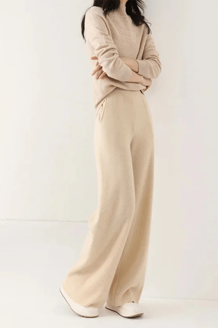 Cashmere Wide-Leg Pants High Waisted for Women | Elira
