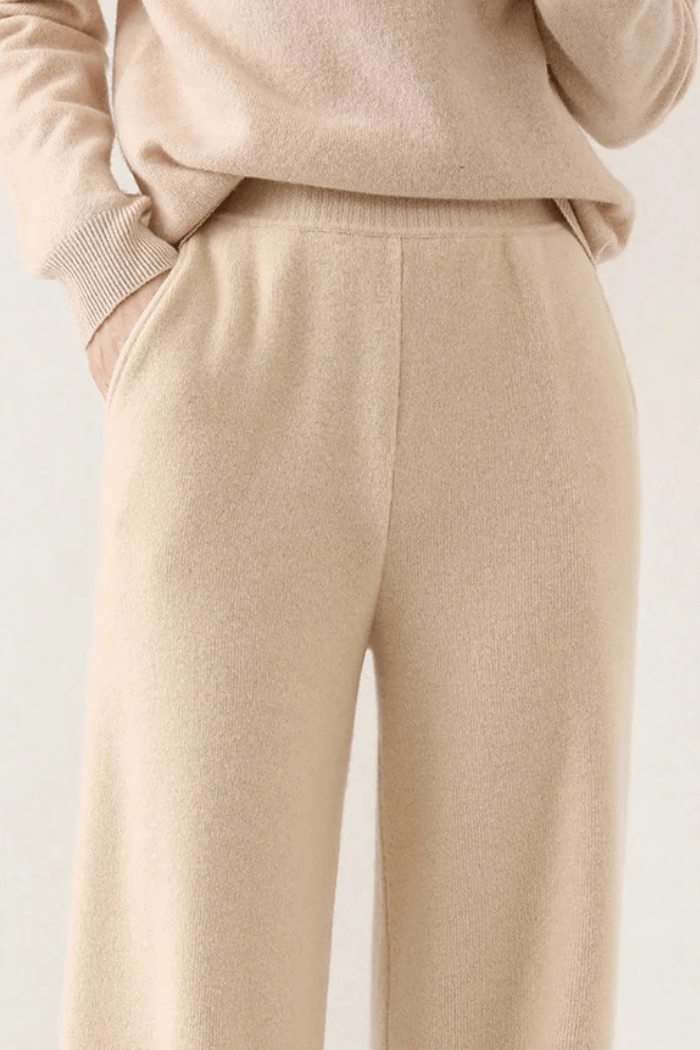 Cashmere Wide-Leg Pants High Waisted for Women | Elira