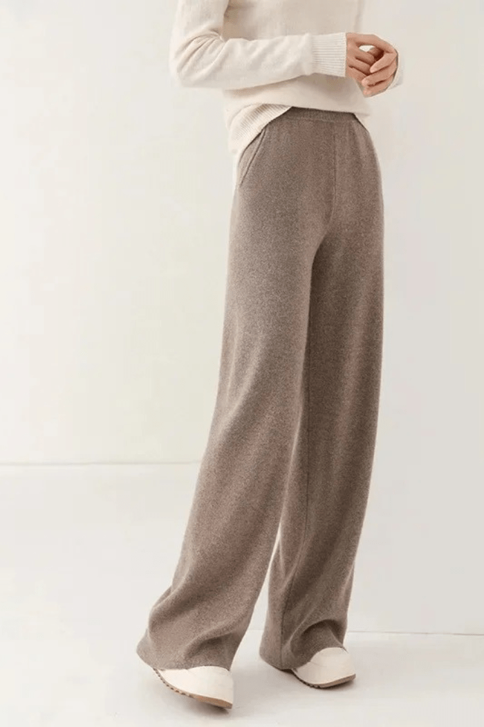 Cashmere Wide-Leg Pants High Waisted for Women | Elira