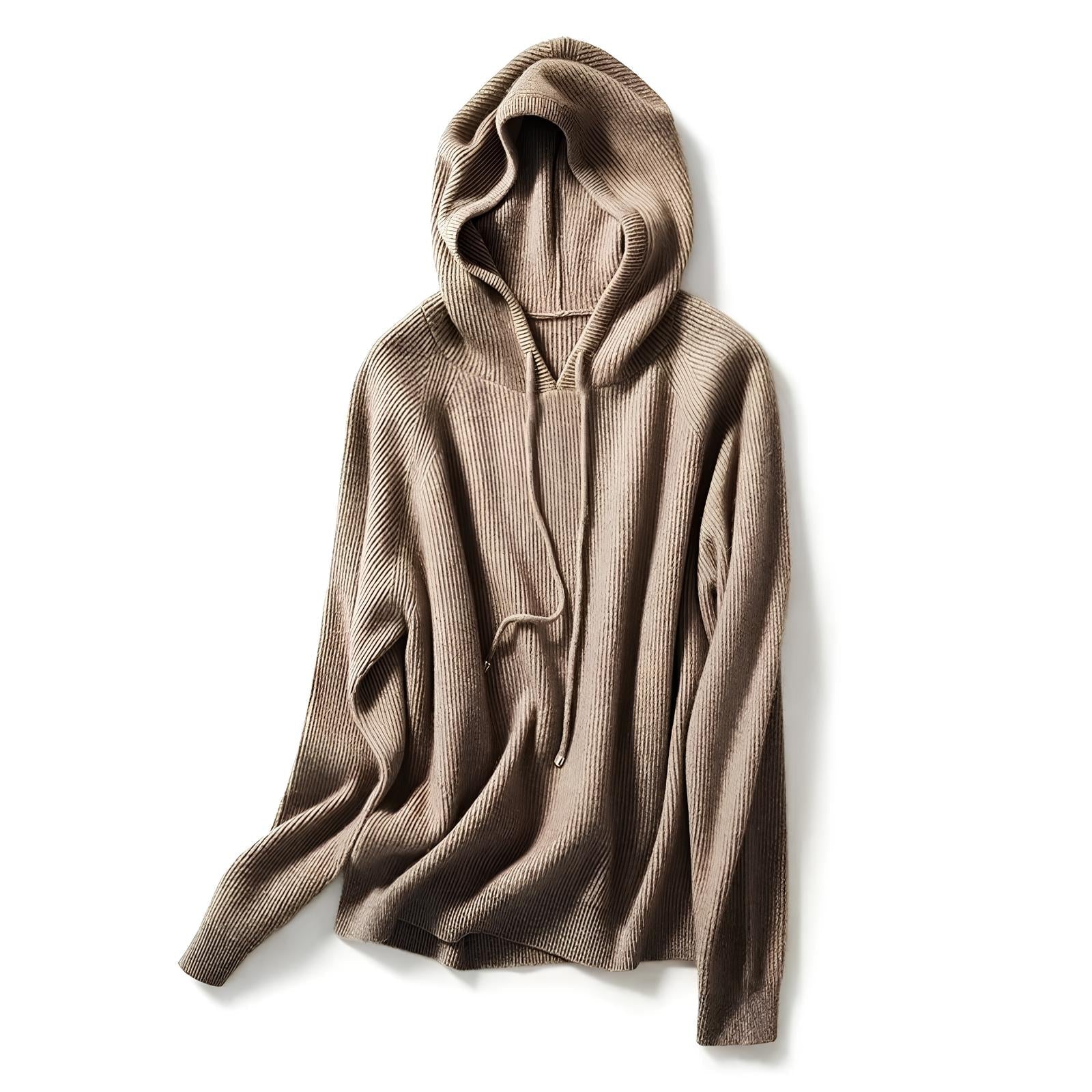 Cashmere Zip Up Hoodie Relaxed Fit for Women | Virell Camel