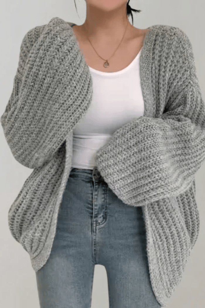 Chunky Knit Oversized Cardigan for Women | Nadine Gray One Size
