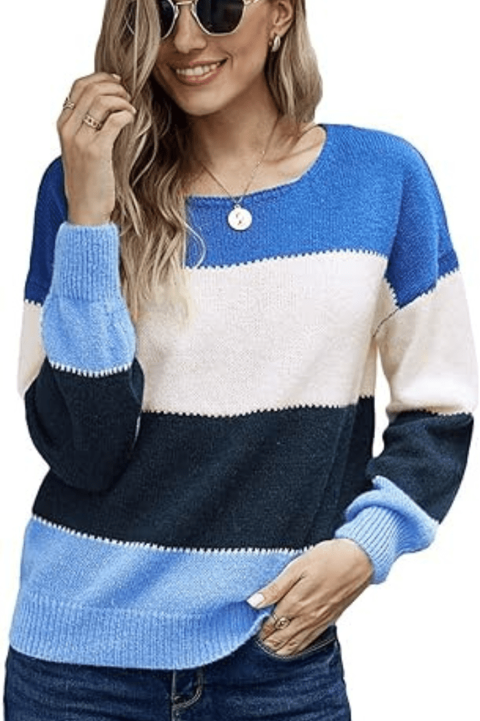 Colour-Block Sweater Relaxed Fit for Women | Arlena