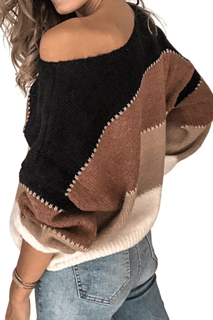 Colour-Block Sweater Relaxed Fit for Women | Arlena