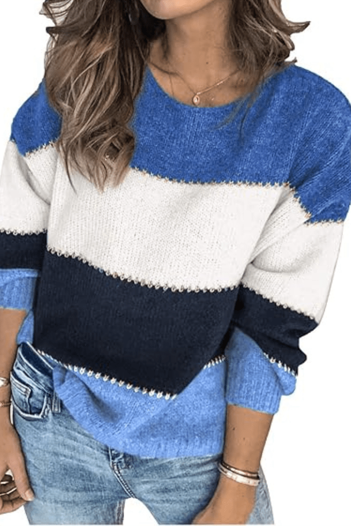 Colour-Block Sweater Relaxed Fit for Women | Arlena