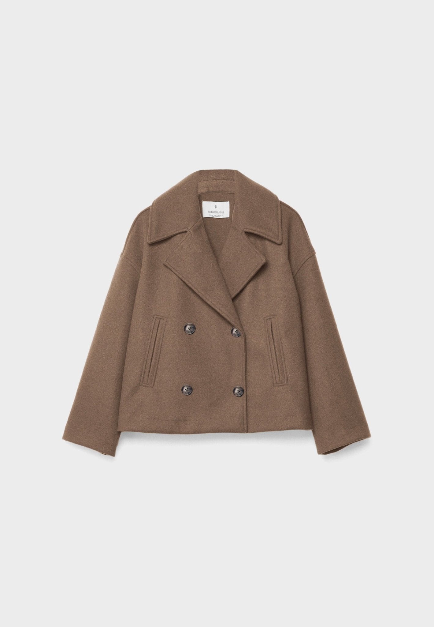 Cropped Double-Breasted Jacket Stylish Fit for Women | Rella Brown