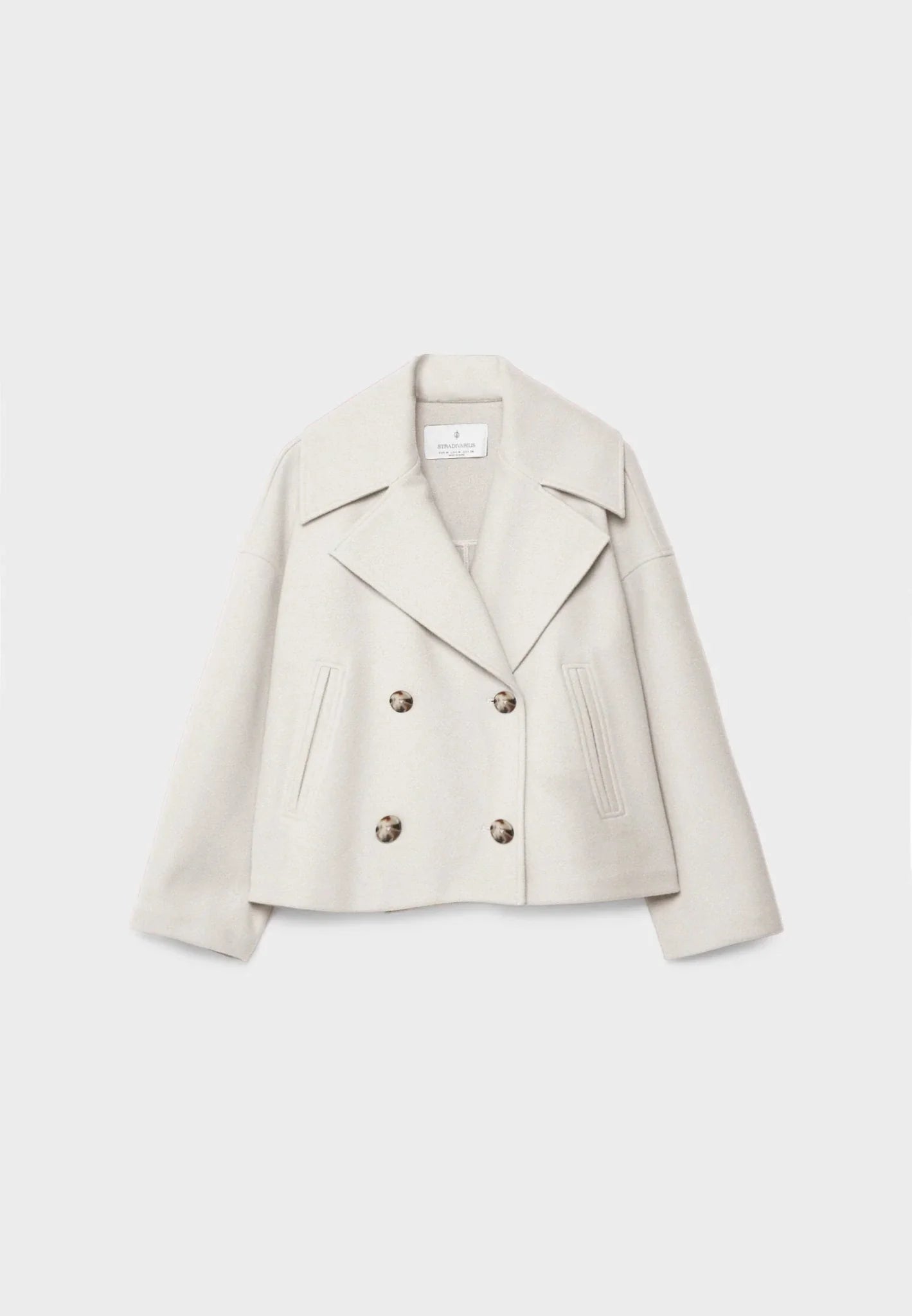 Cropped Double-Breasted Jacket Stylish Fit for Women | Rella Beige