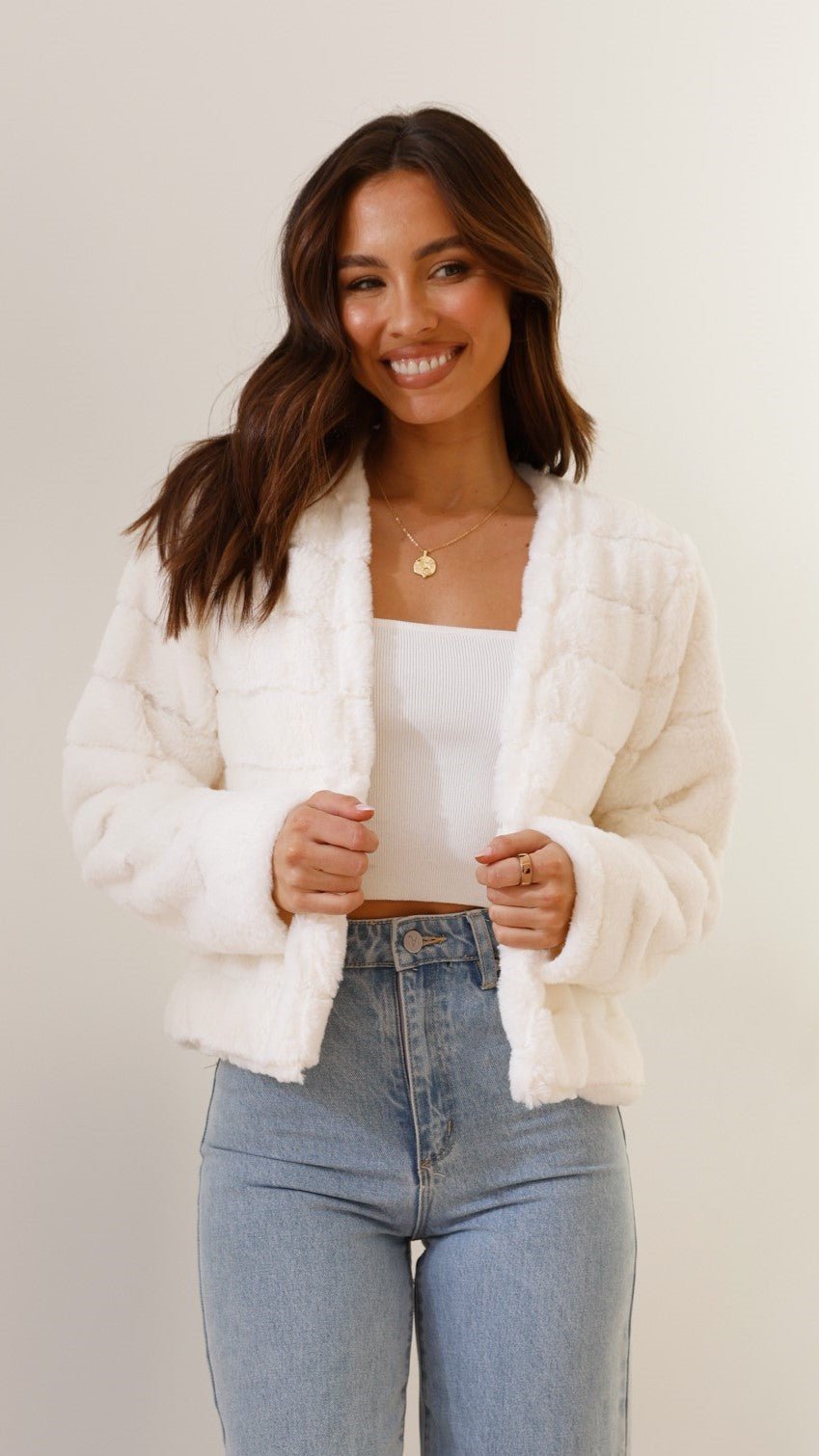 Cropped Soft Jacket Stylish Fit for Women | Lucia White