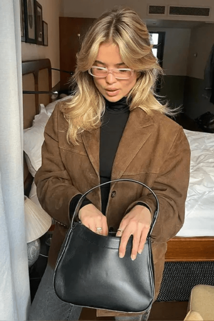 Elegant Brown Jacket Tailored Fit for Women | Elene