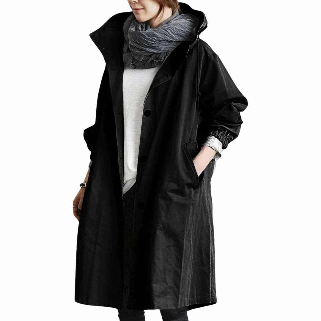 Full-Length Raincoat Lightweight Fit for Women | Evelisse Black