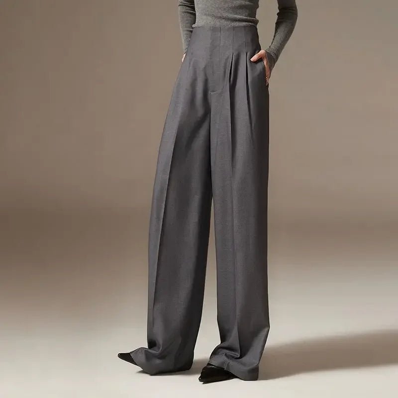 High Waisted Wide Leg Draped Pants for Women | Faye
