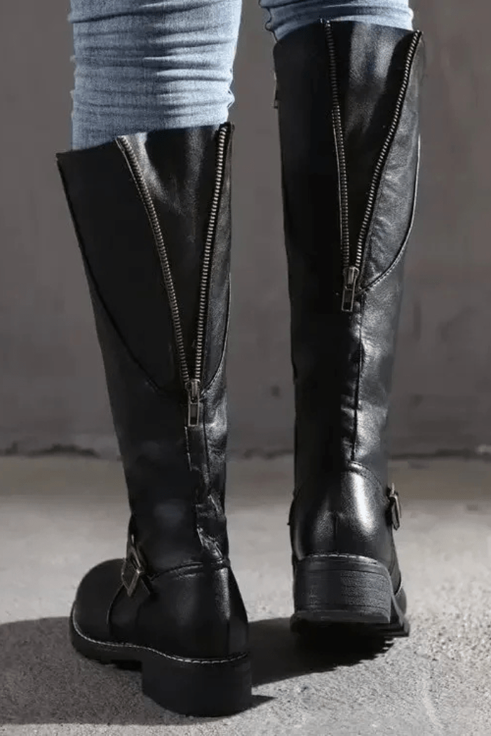 Knee High Vegan Leather Winter Boots for Women | Eloria