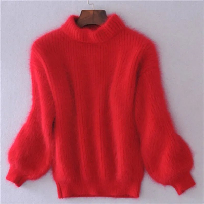 Knitted Angora Sweater Stylish Fit for Women | Saylor Red One SIze