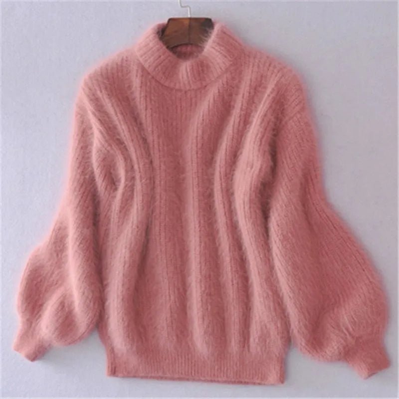 Knitted Angora Sweater Stylish Fit for Women | Saylor Pink One SIze
